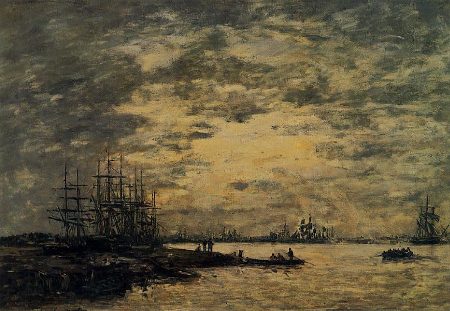 Bordeaux, Boats On The Garonne — Eugène Louis Boudin