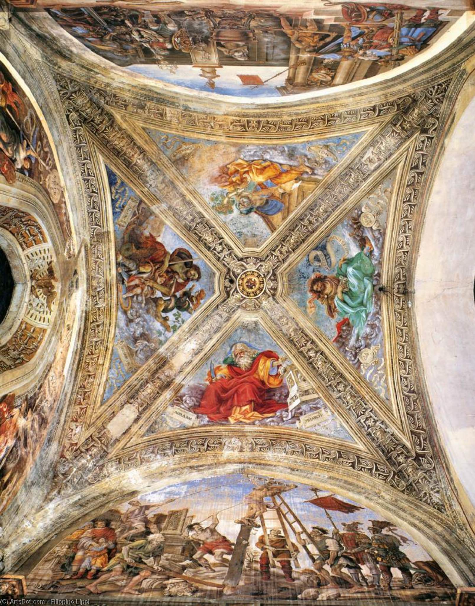 View Of The Vaulting In The Strozzi Chapel — Filippino Lippi