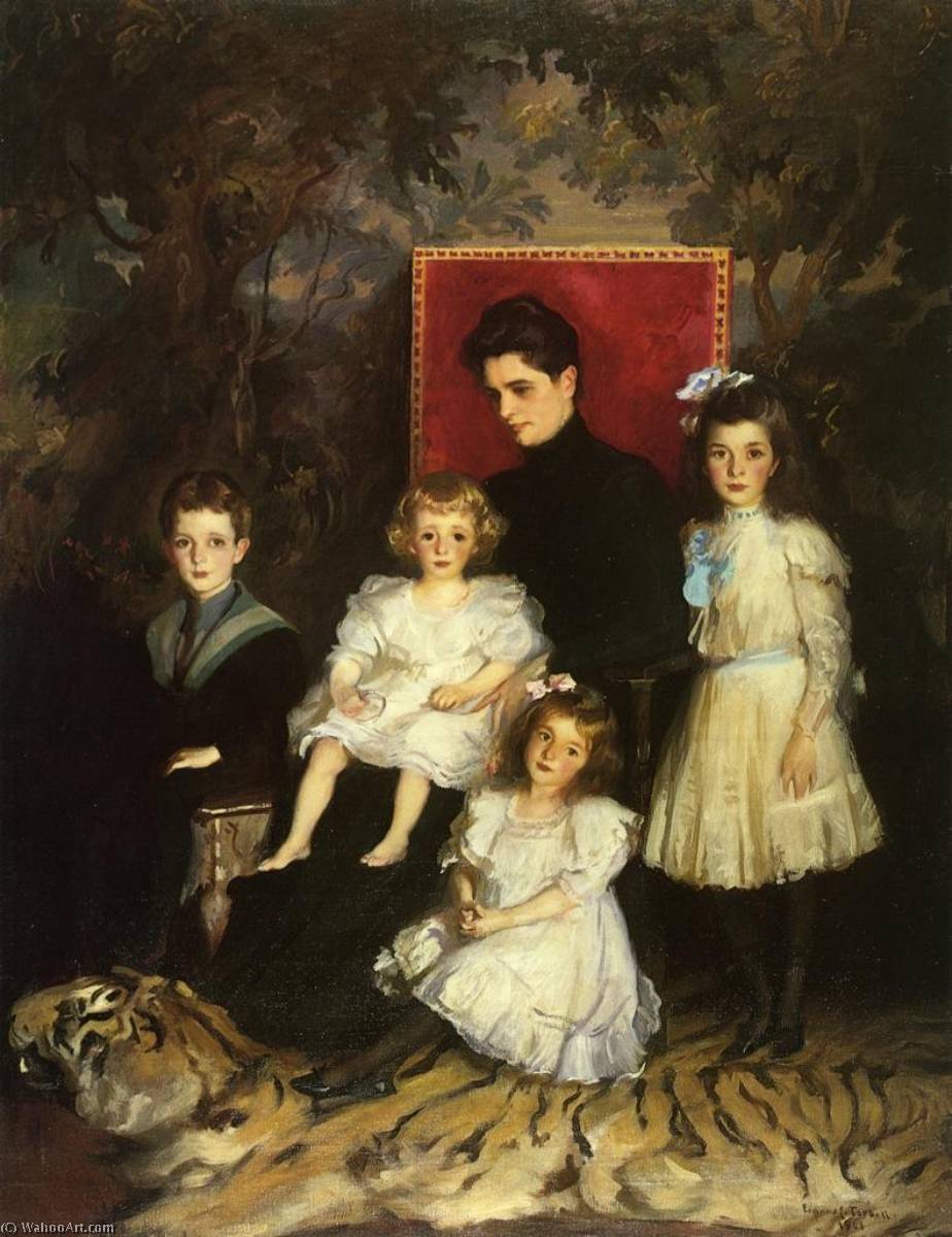 Mrs. Horatio Nelson Slater And Her Children — Edmund Charles Tarbell