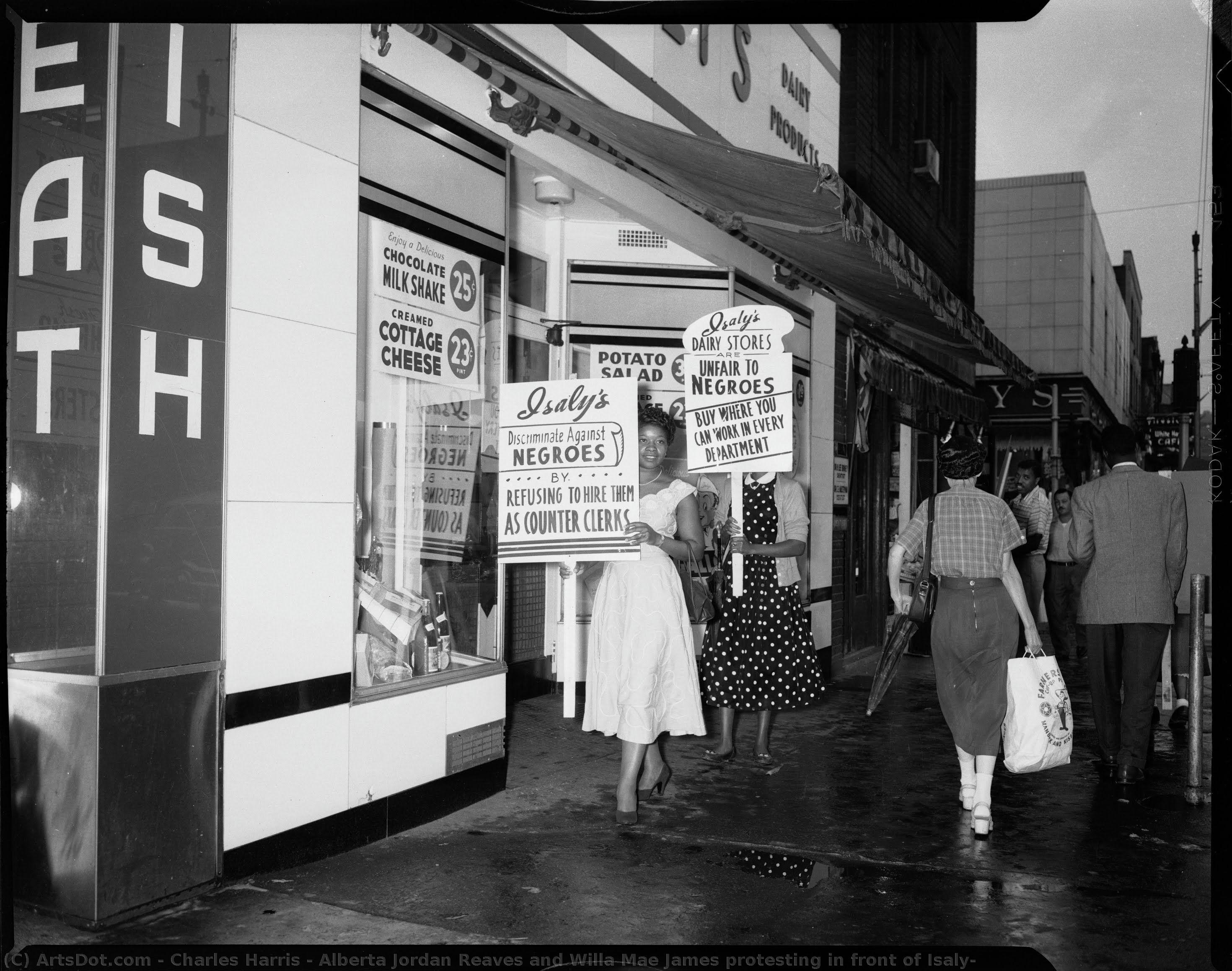 Alberta Jordan Reaves And Willa Mae James Protesting In Front Of Isaly — Charles "teenie" Harris