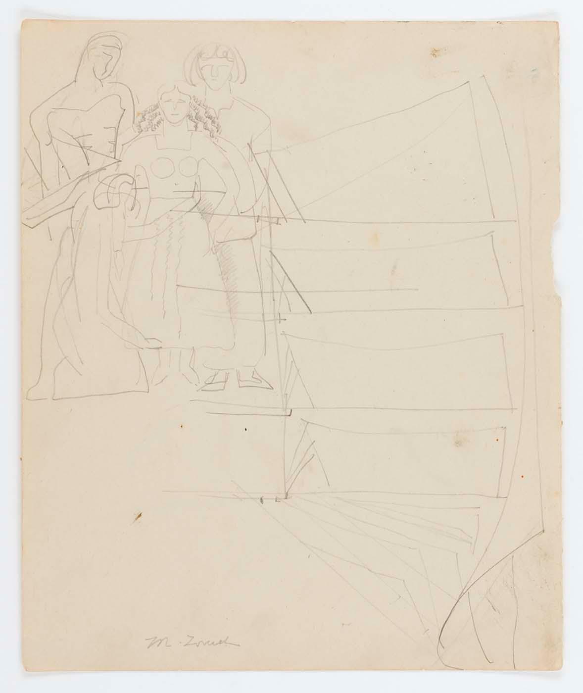 (four Figure With Doodles) — Marguerite Zorach