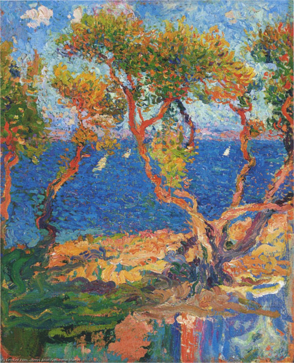 Olive Trees By The Sea — Henri Jean Guillaume Martin