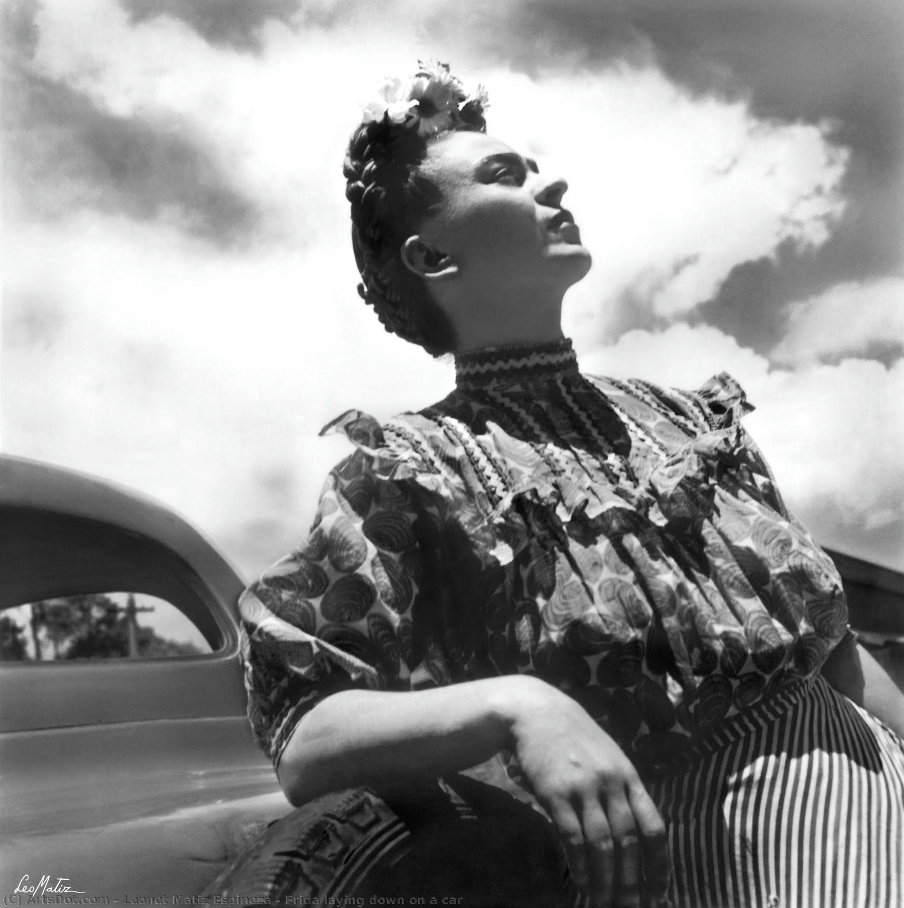 Frida Laying Down On A Car — Leonet Matiz Espinoza