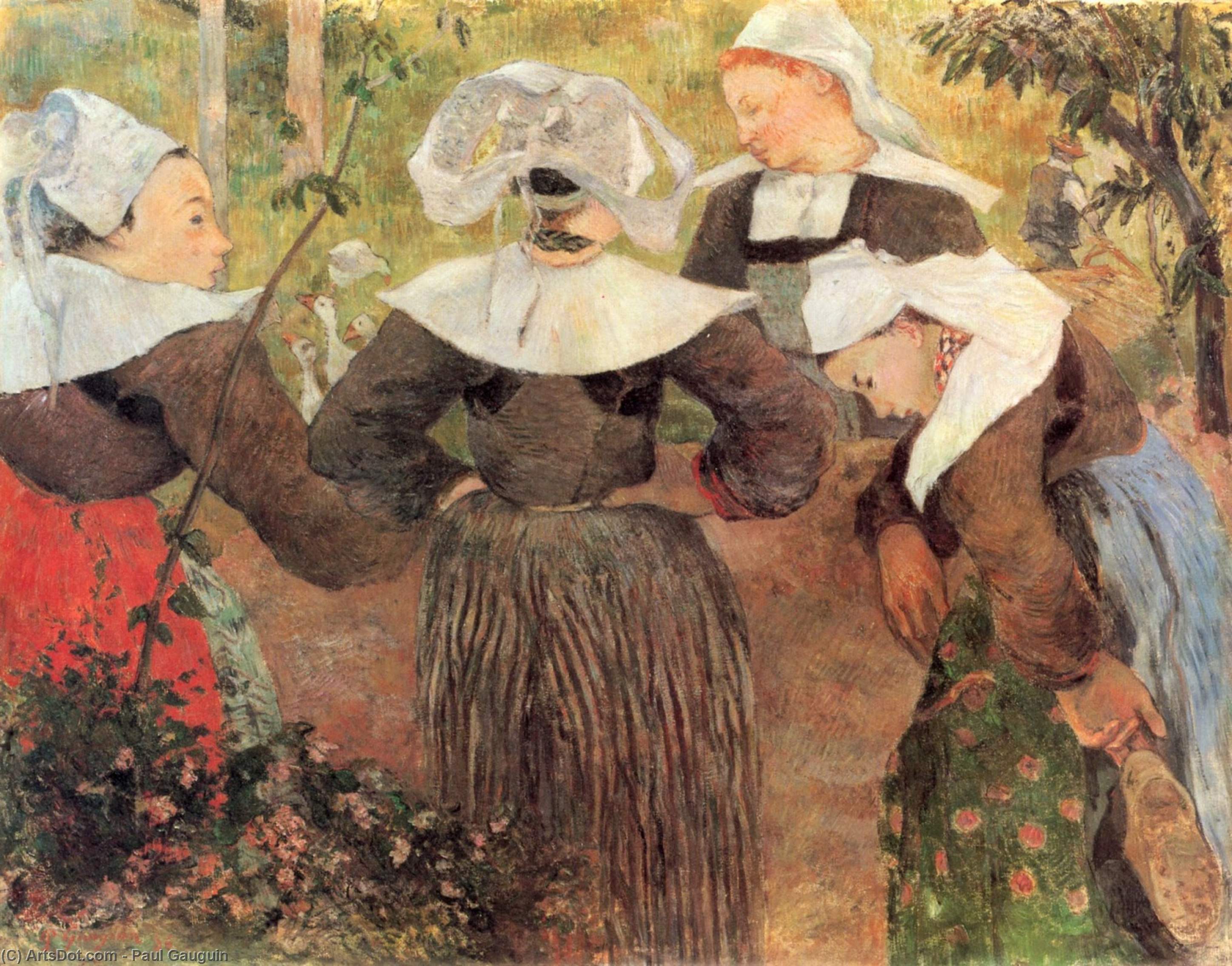 Four Breton Women (also Known As Breton Women Chatting) — Eugène Henri Paul Gauguin