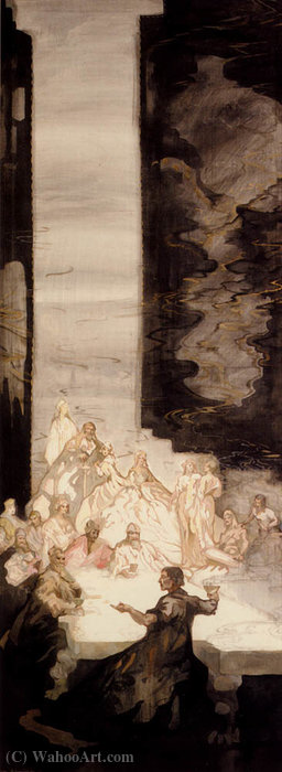 Peredur And The Serpent Of The Mount Of Morning — George Sheringham