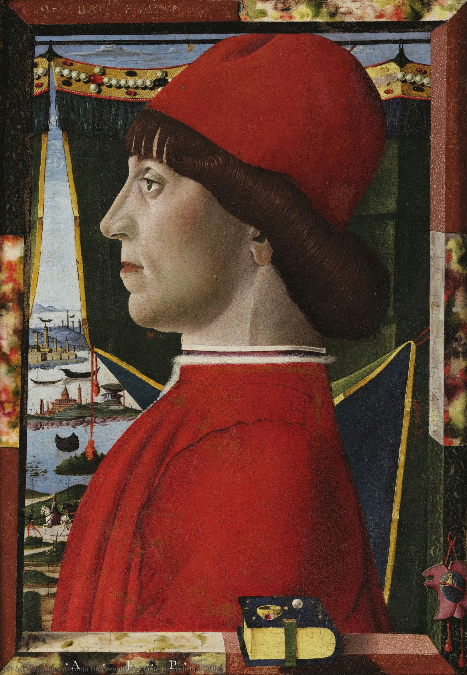 Male Portrait In Profile — Antonio Da Crevalcore