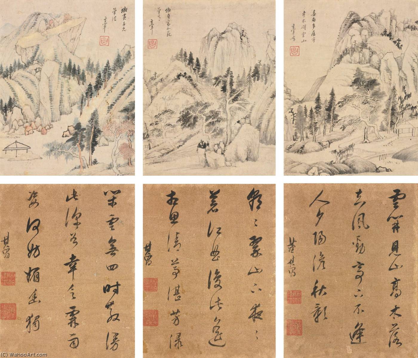 Landscape And Calligraphy — Dong Qichang