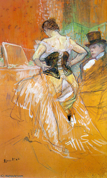 Study For Elles (woman In A Corset) - — Comte Henri Marie Raymond De Toulouse-lautrec-monfa
