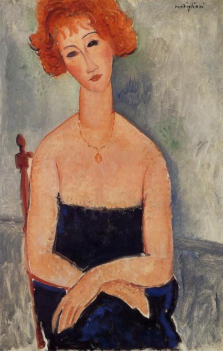 Redhead Mit Einem Anhänger — Amedeo Modigliani