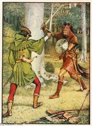 Robin Hood And Guy Of Gisborne — Walter Crane