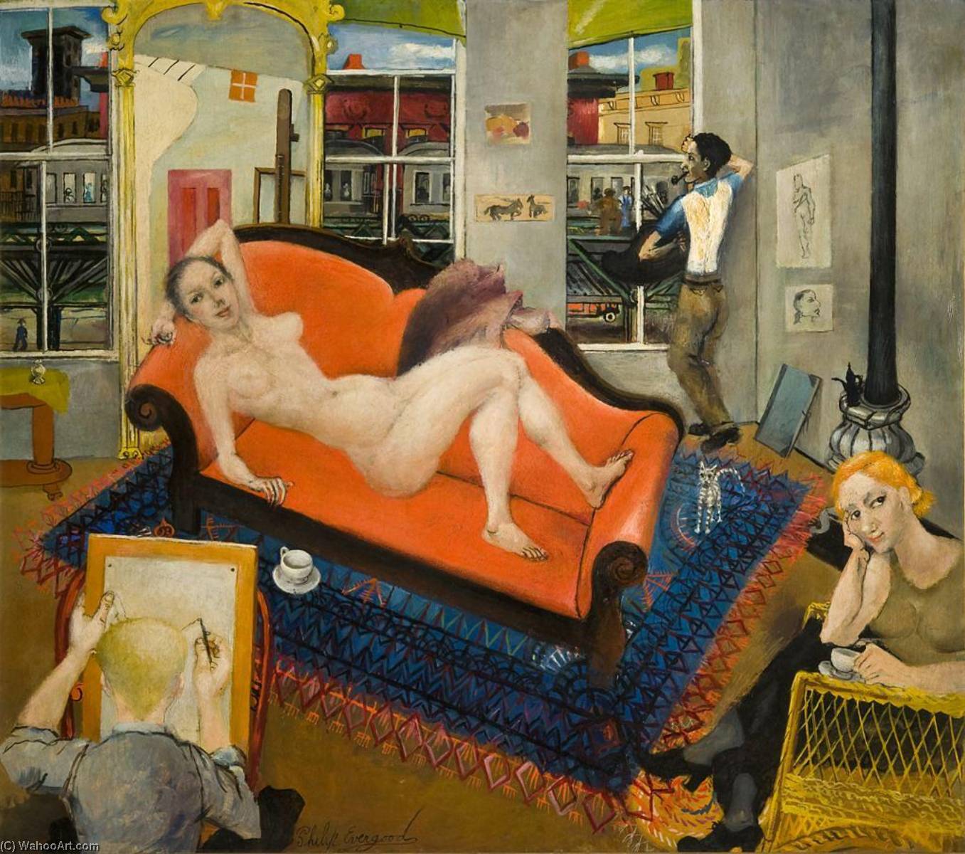 Nude By The El — Philip Evergood
