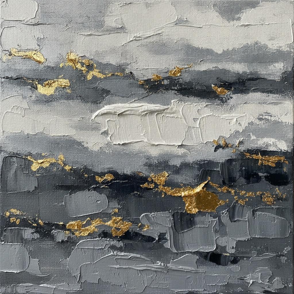 Gilded Fractures Within Charcoal Strata — David Moreau