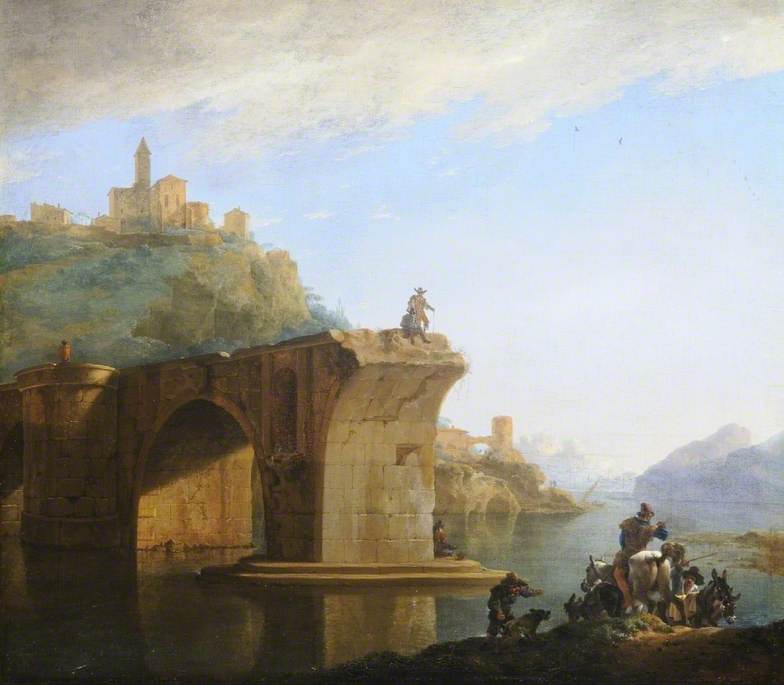 Landscape With A Bridge In The Italian Countryside — Jan Asselijn