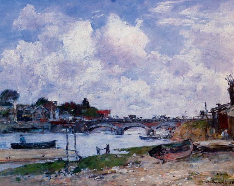 The Bridge Over The Toques At Deauville — Eugène Louis Boudin