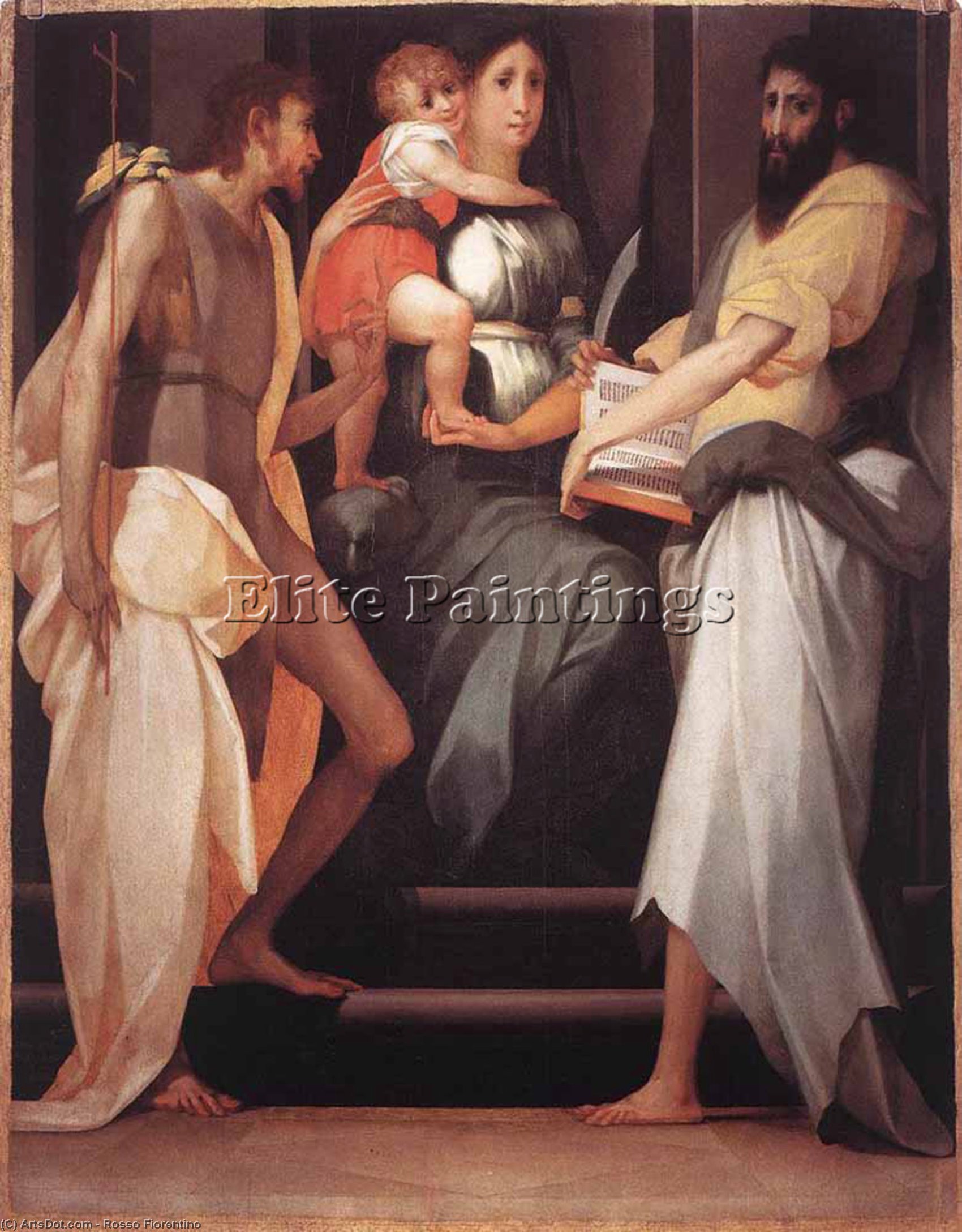 Madonna Enthroned Between Two Saints — ロッソ・フィオレンティーノ