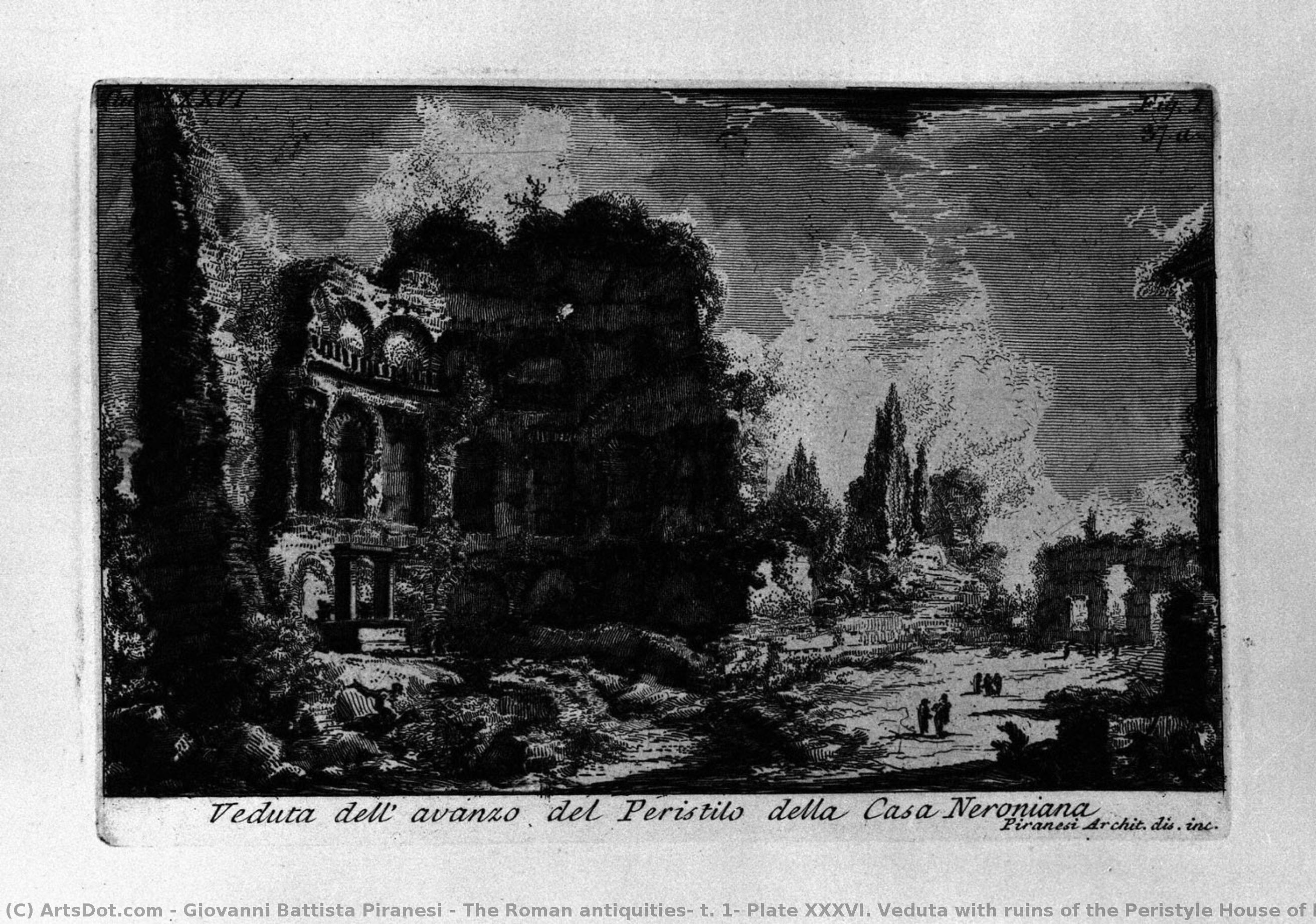 The Roman Antiquities, T. 1, Plate Xxxvi. Veduta With Ruins Of The Peristyle House Of Nero. — Giovanni Battista Piranesi