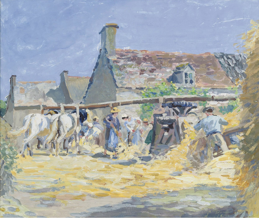 Hay Moving At Montfoucault, (1876) — Ludovic Piette