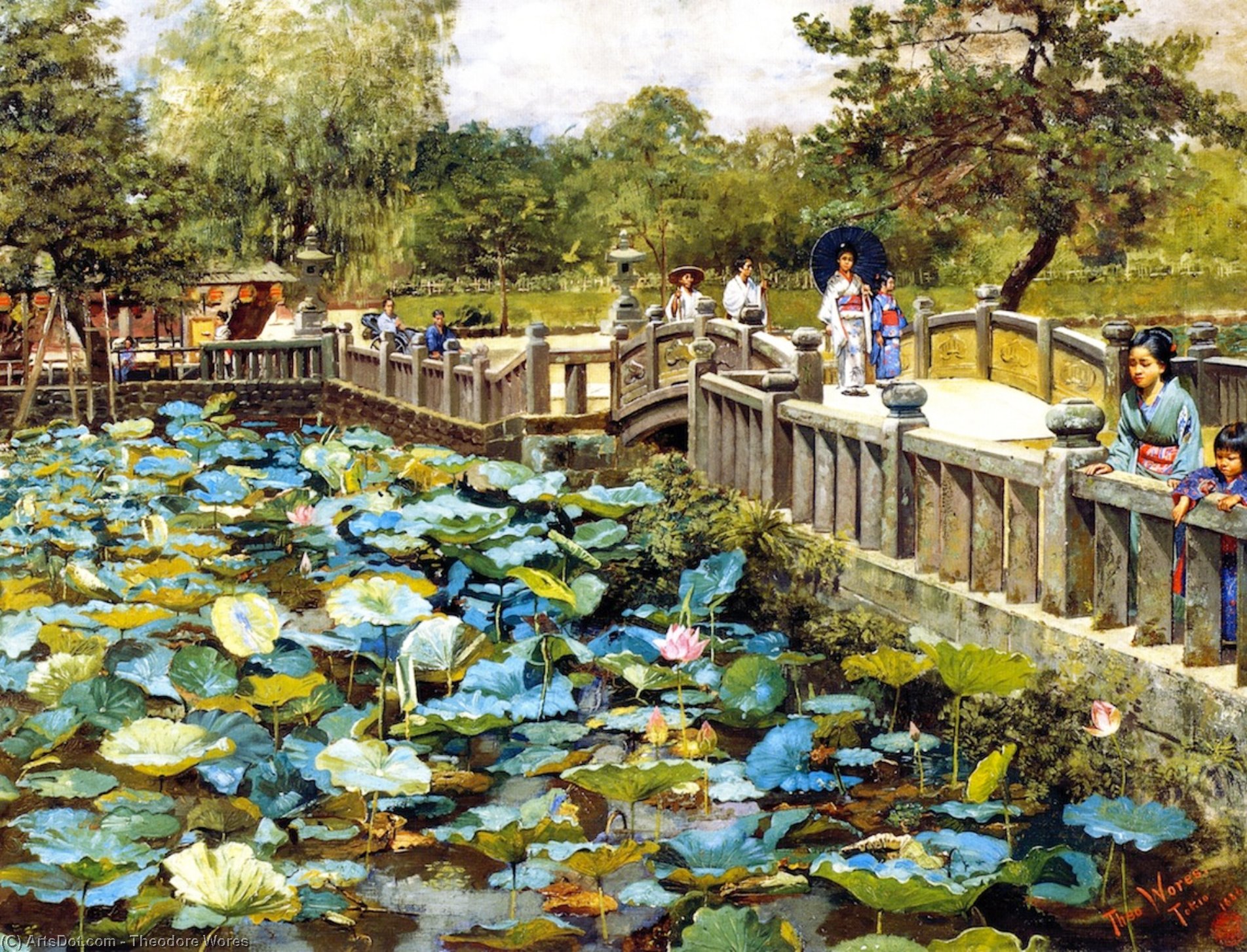 Lotus Pond, Shiba, Tokyo — Theodore Wores