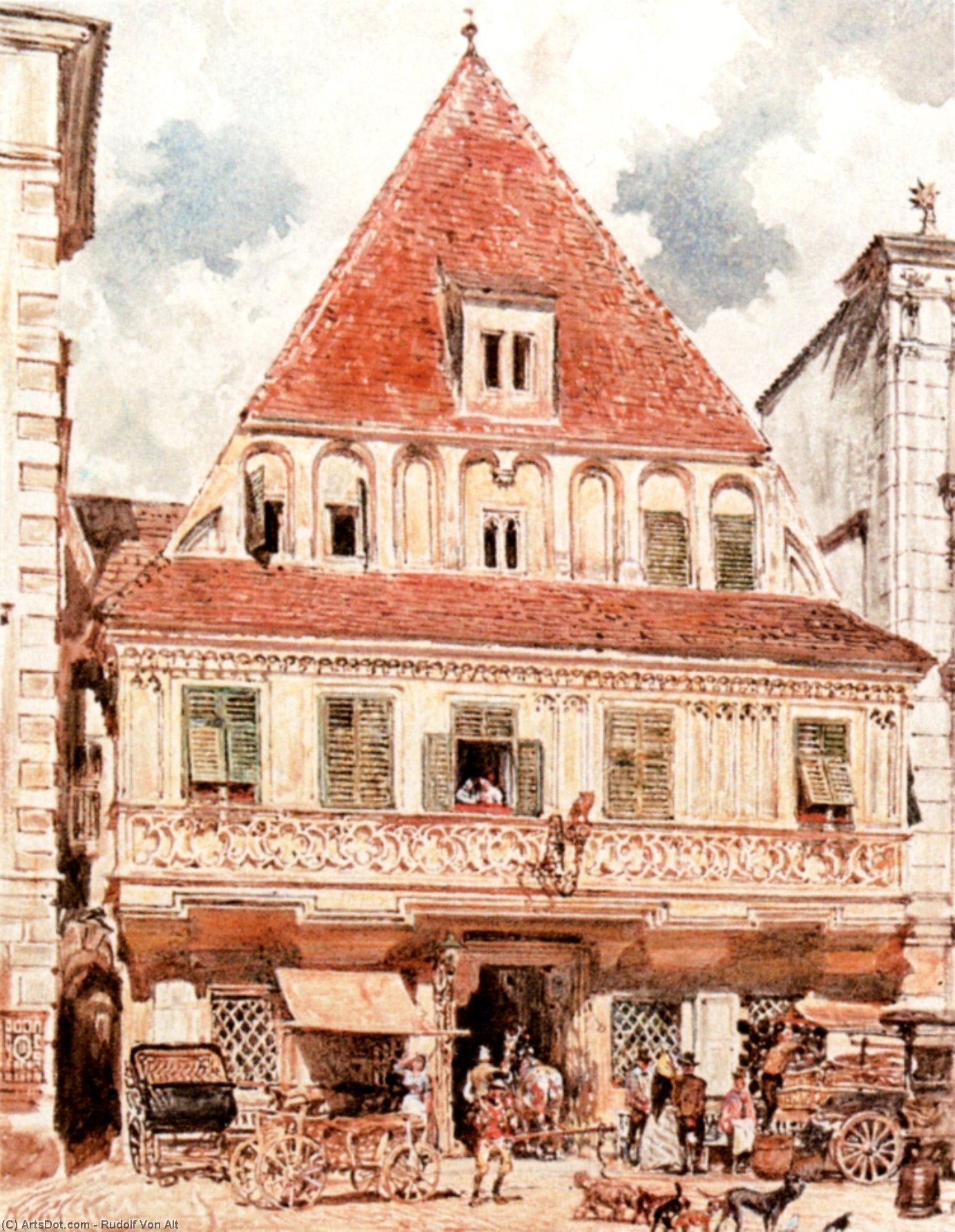 Watercolour Of Steyr Bummerlhaus — Rudolf Von Alt