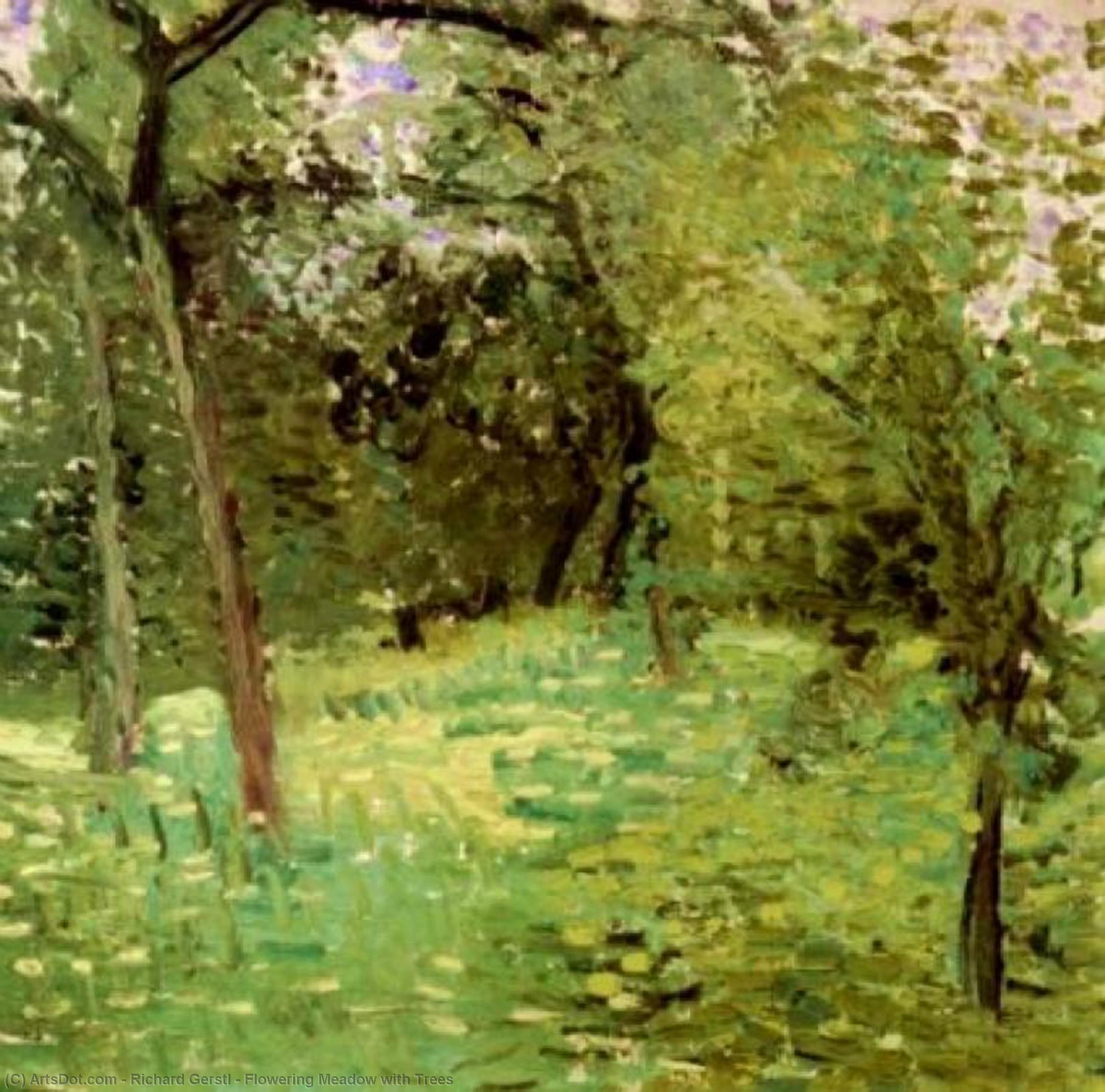 Flowering Meadow With Trees — Richard Gerstl