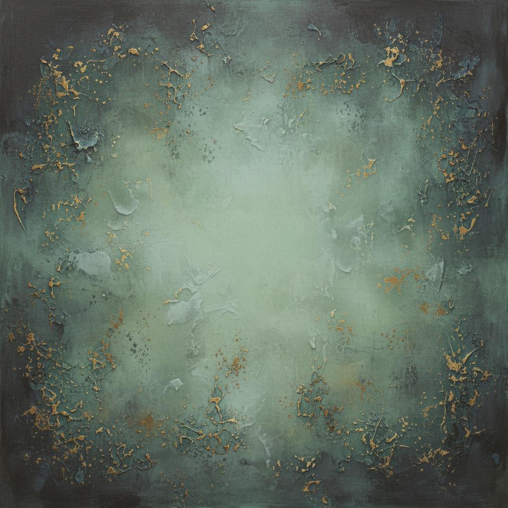 Ätherische Goldadern Inmitten Der Stillen Schatten Von Verwittertem Teal — David Moreau