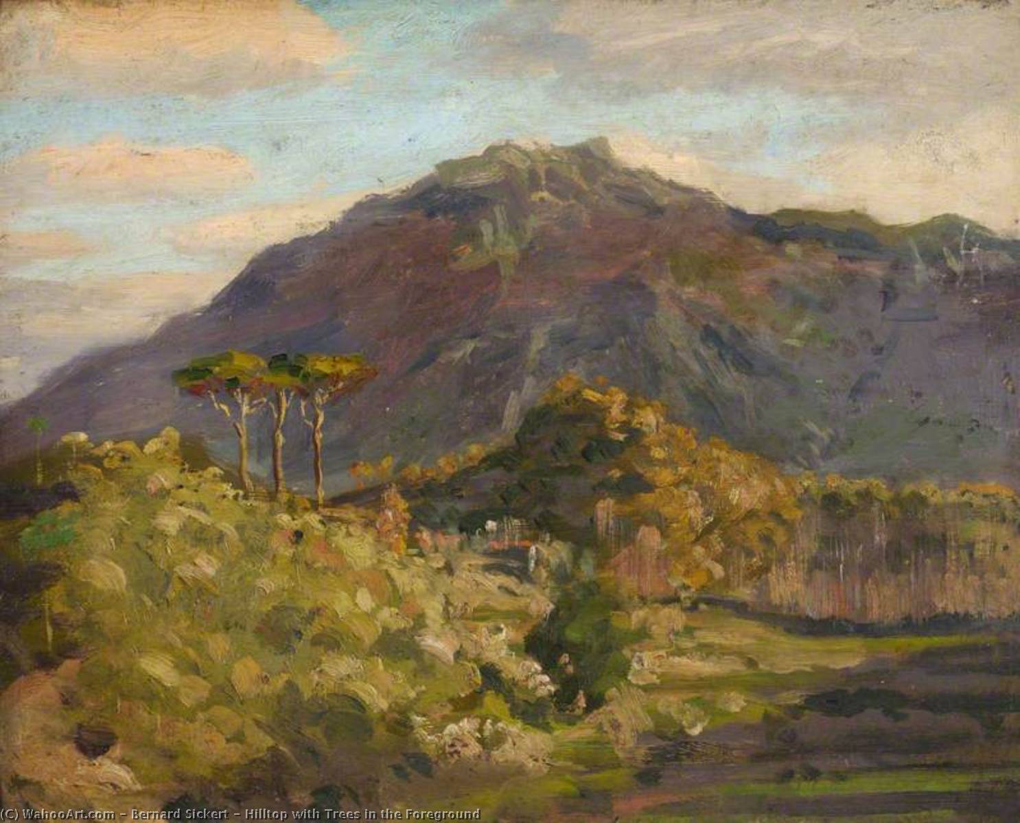 Hilltop With Trees In The Foreground — Bernard Sickert