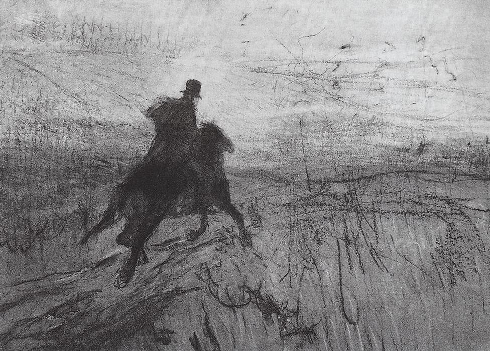 Pushkin In The Village — Valentin Alexandrovich Serov