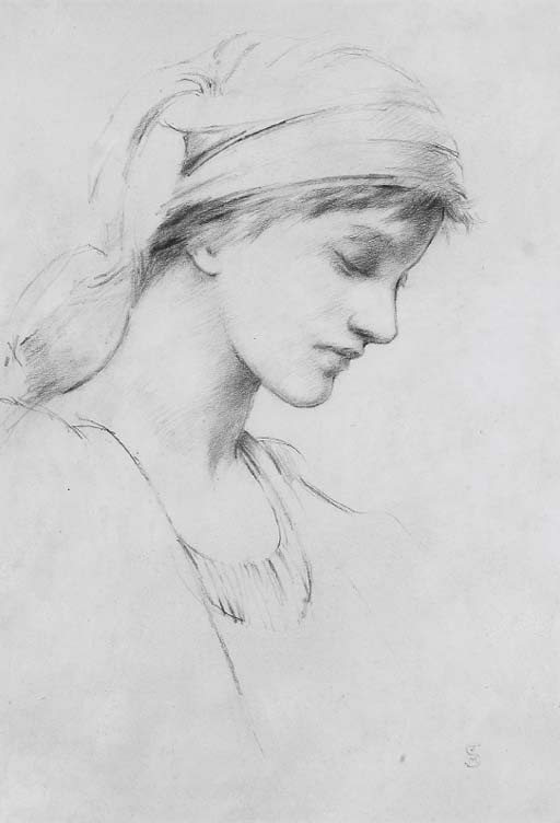 Study Of A Young Girl In Profile To The Right — John Melhuish Strudwick