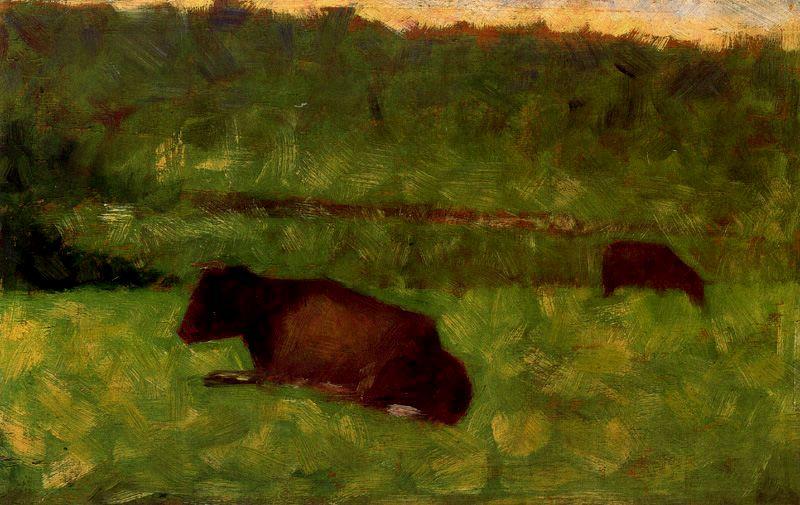 Cows In A Field — Georges Seurat