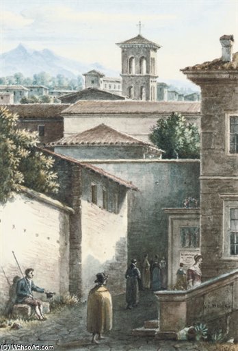 View Of Rue De Sermonetta Near The Marsh Of Pontius In The Papal States — Victor Jean Nicolle