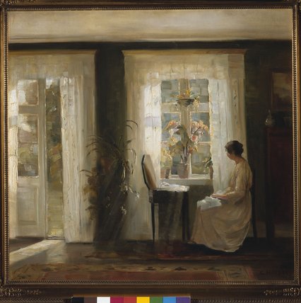 A Woman At A Sunny Window — Carl Vilhelm Holsoe
