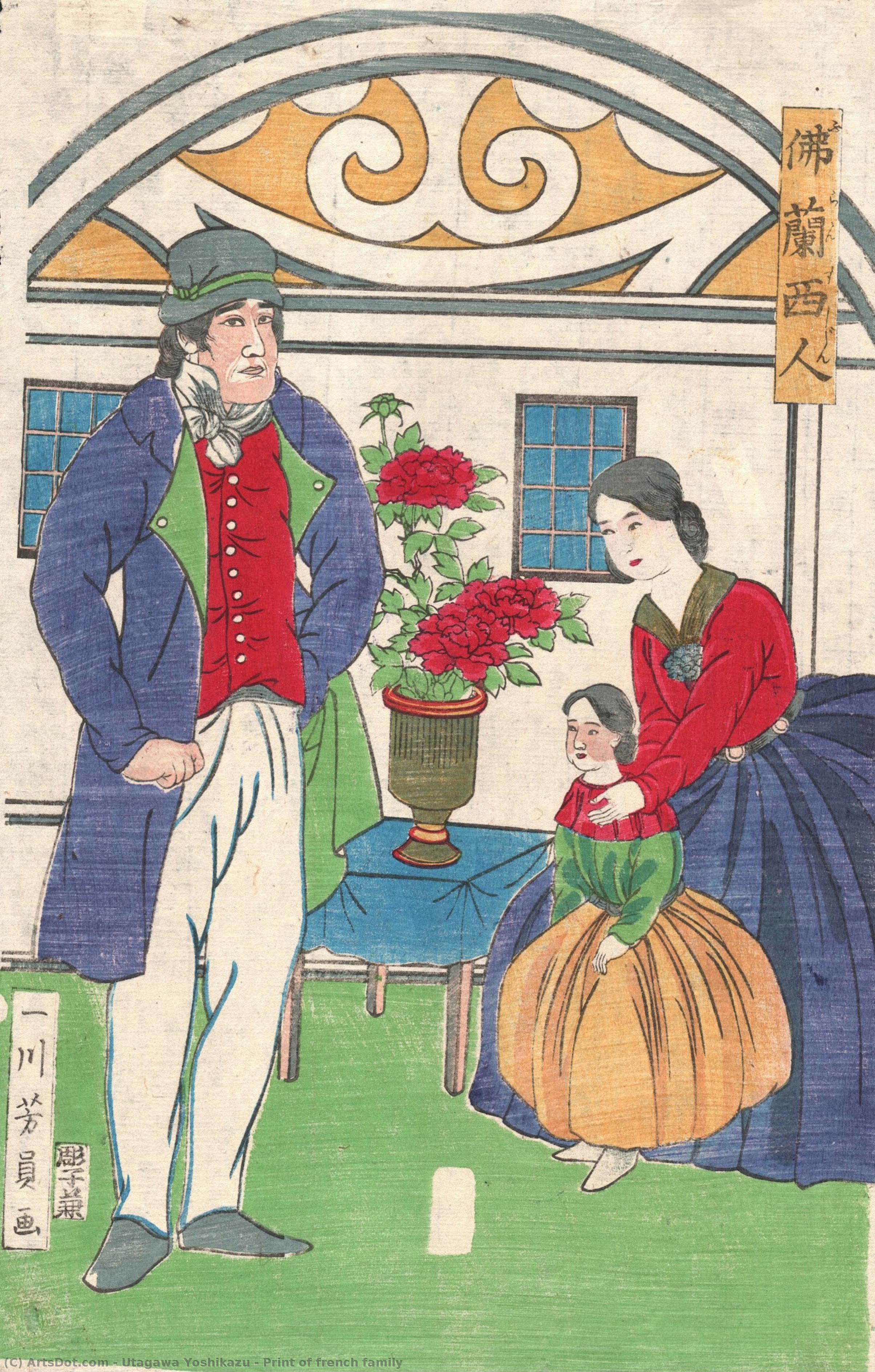 Print Of French Family — Utagawa Yoshikazu