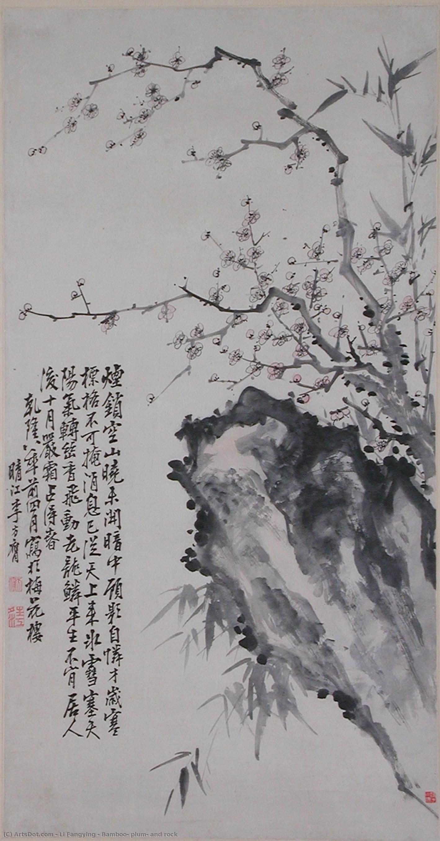 Bamboo, Plum, And Rock — Li Fangying