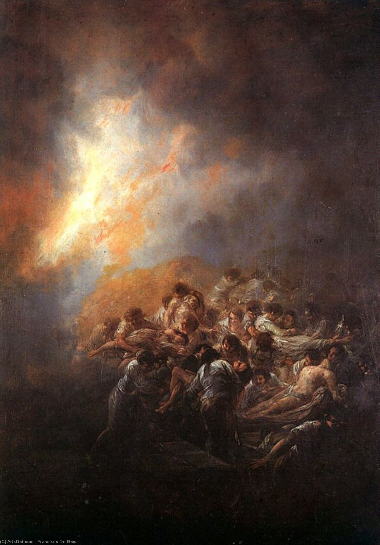 The Fire, Oil On Tin Plate, Collection Of José Bá — Francisco José De Goya Y Lucientes