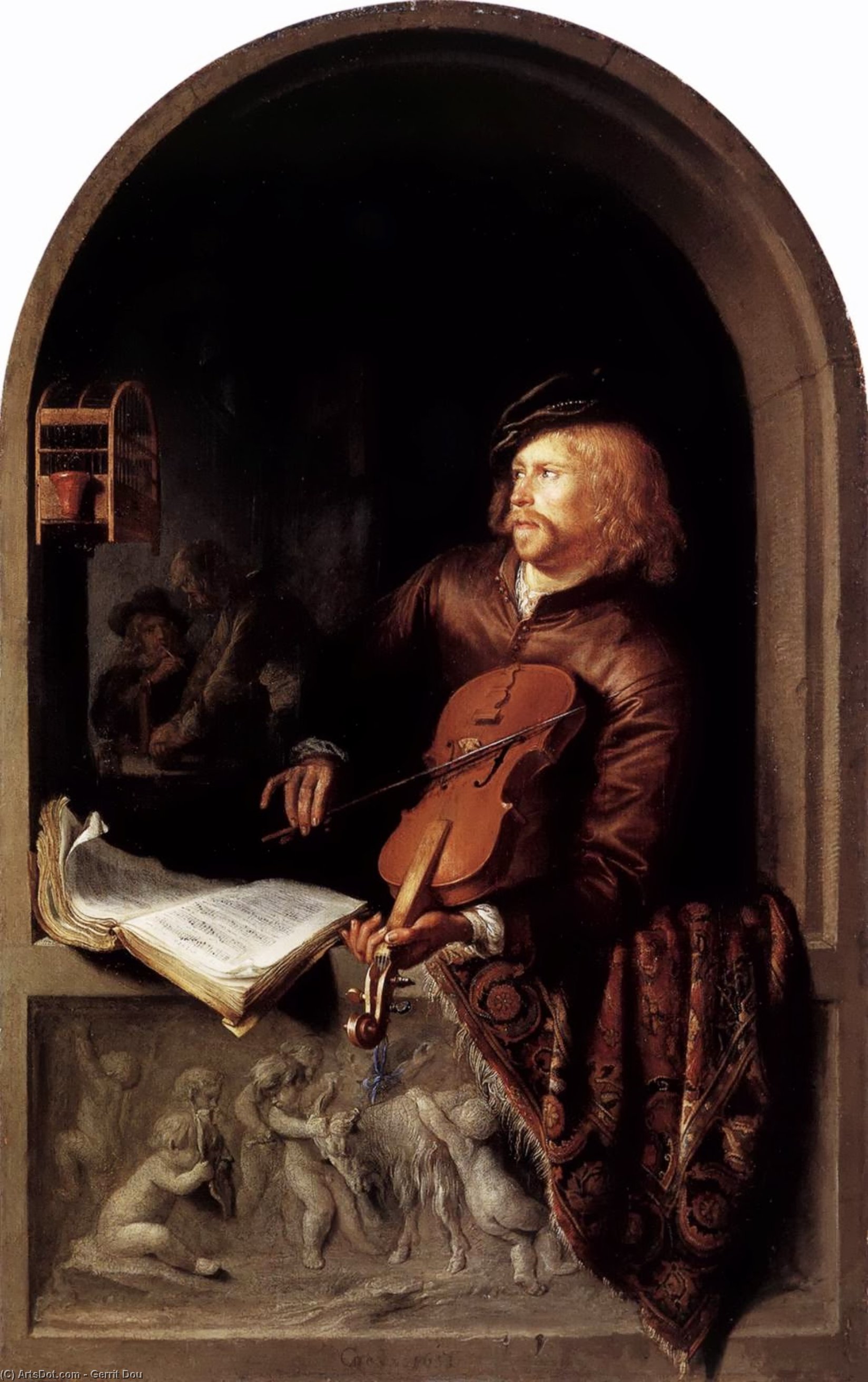 Violon Player — Геррит Доу