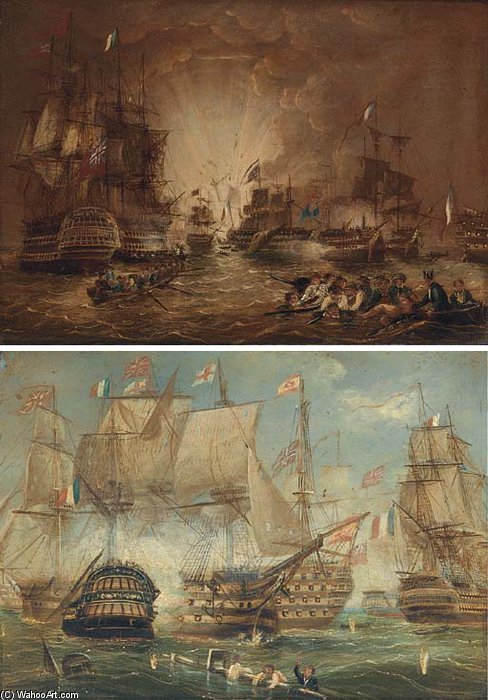 The Battle Of The Nile, And The Battle Of Trafalgar — Thomas Buttersworth
