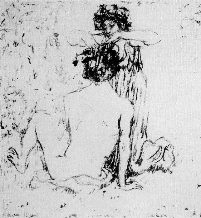 Chloë Garlanding Daphnis — Pierre Bonnard