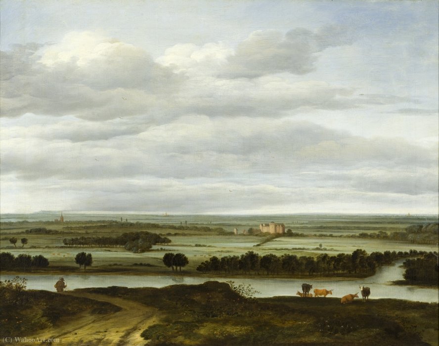 Panoramic Landscape Near Rhenen With The Huis Ter Lede — Anthonie Van Borssum