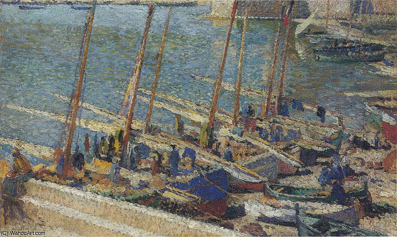 Bateaux En Port Collioure — Henri Jean Guillaume Martin