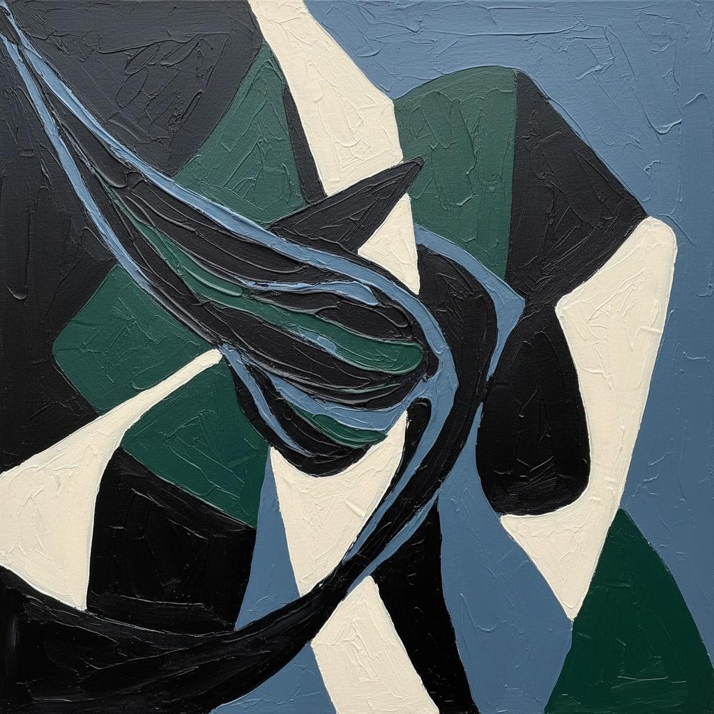 Fragmented Shadows And The Fluidity Of A Monolithic Midnight Swirl — Laurent Fabre
