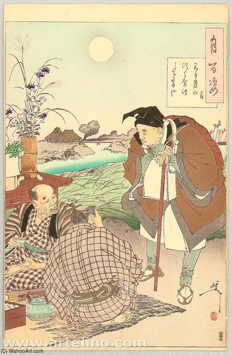 One Hundred Aspects Of The Moon - Poet Basho And Moon Festival — Tsukioka Yoshitoshi