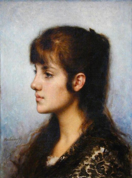 Portrait Of A Young Girl (21) — Alexei Alexeievich Harlamoff