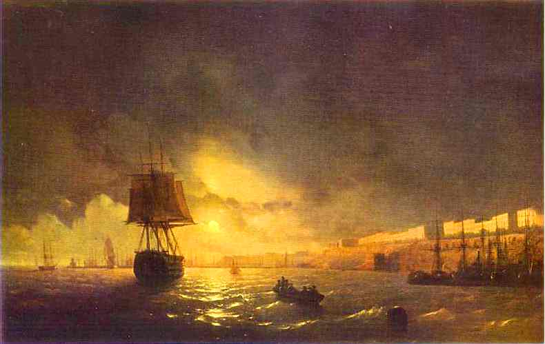 View Of Odessa By Moonlight — Ivan Konstantinovich Aivazovsky