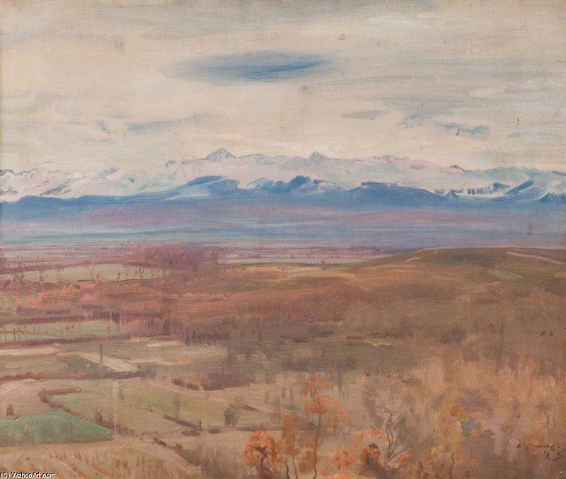 A View Of The Pyrenees From Pau — Sir Alfred James Munnings