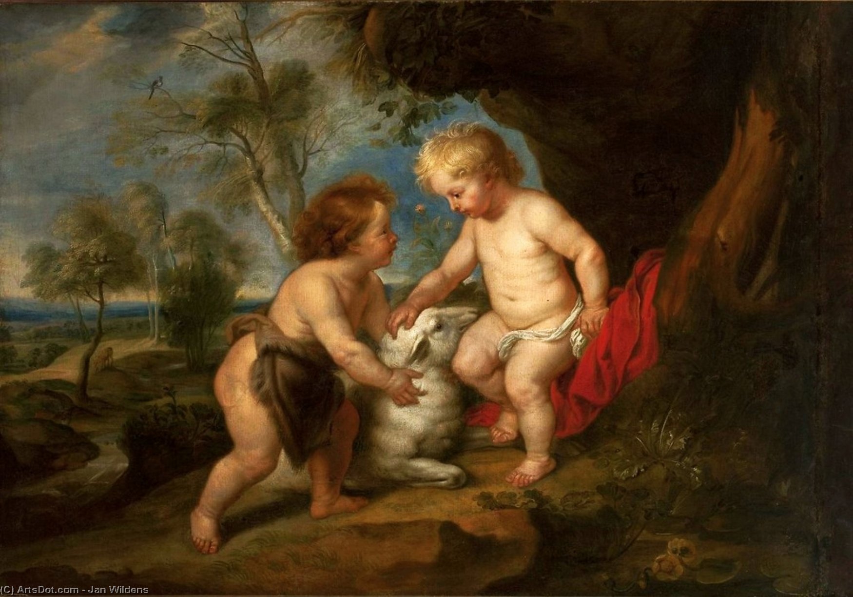 Infant Christ And St. John The Babtist In A Landscape. — Jan Wildens