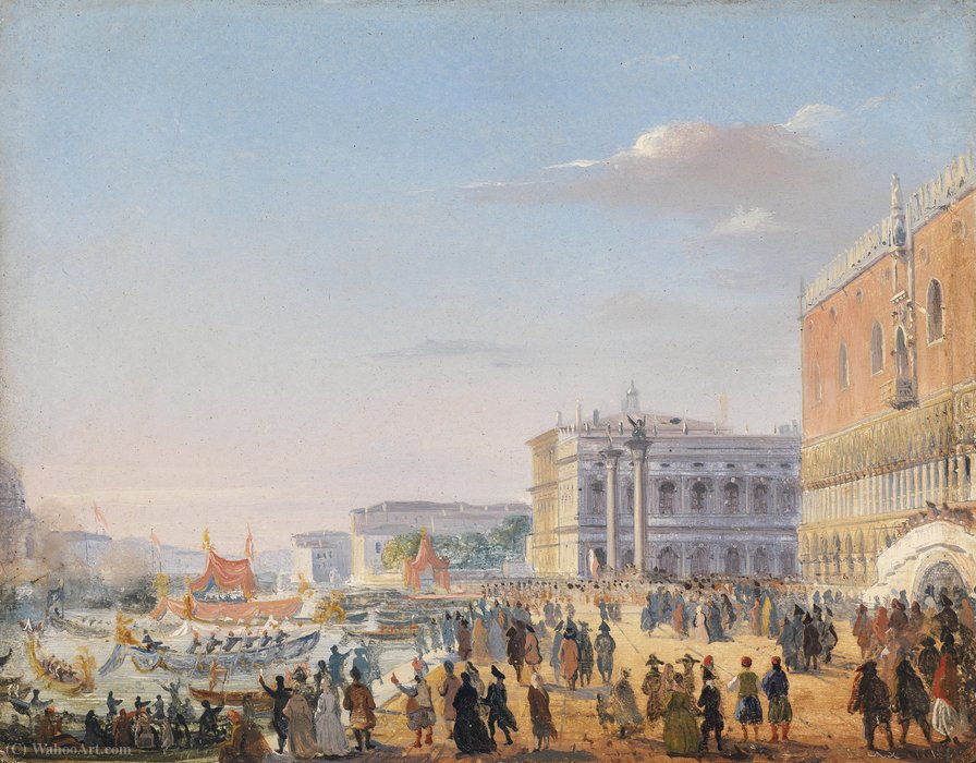 The Arrival Of Emperor Franz Joseph And Empress Elisabeth Of Austria In Venice In (1856) — Ippolito Caffi