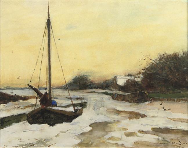 By The River In Winter — Vilhelm De Zvart