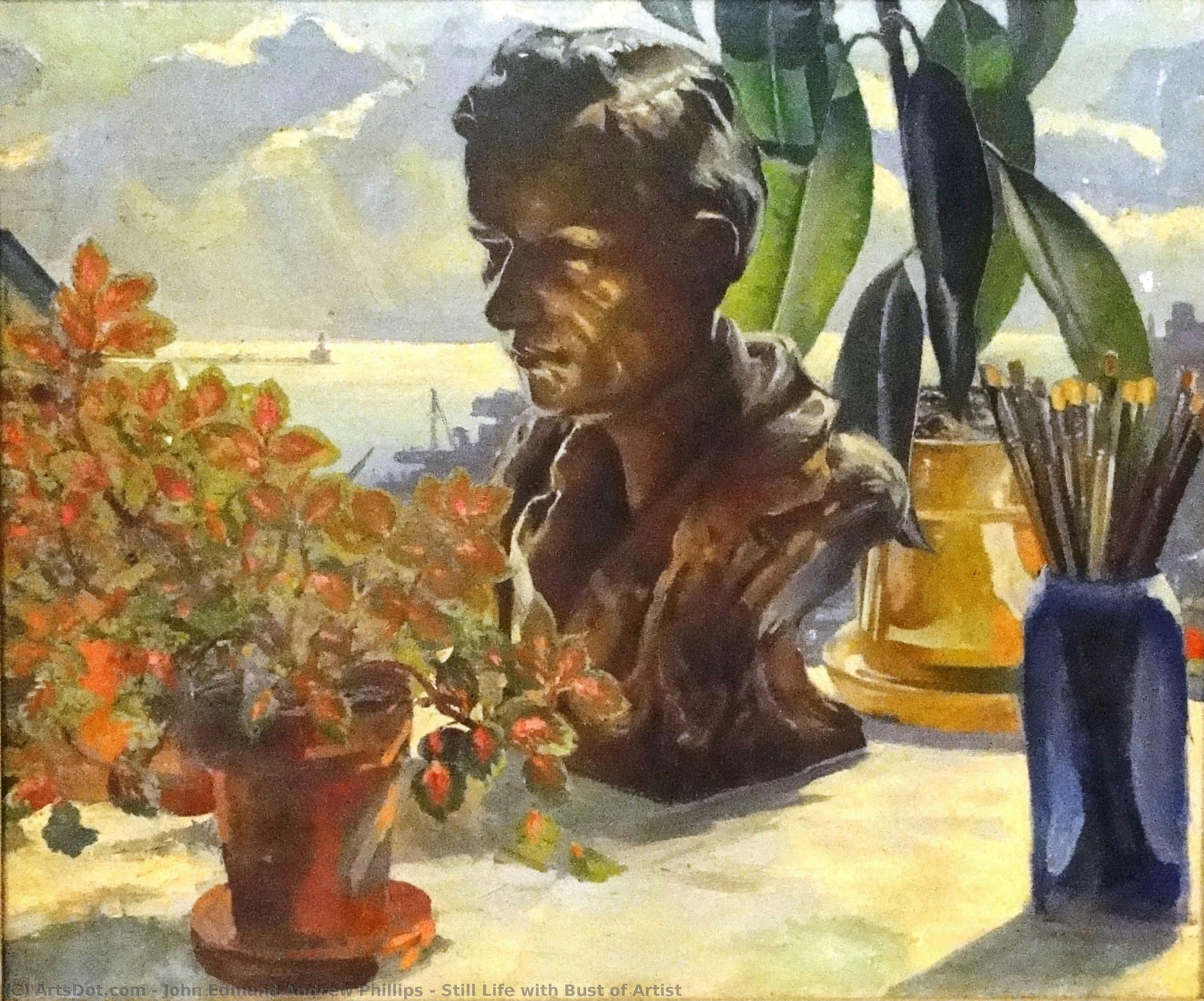 Still Life With Bust Of Artist — John Edmund Andrew Phillips
