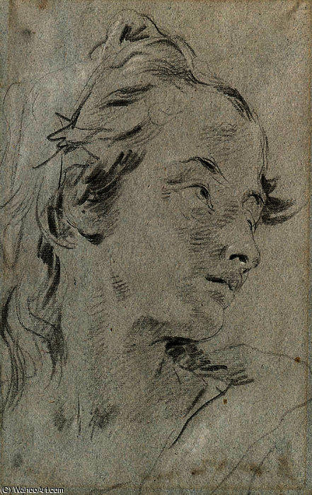 The Head Of A Young Woman, Turned To The Right — Giambattista Tiepolo