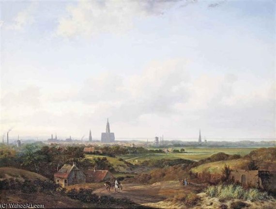 A Panoramic View Of Haarlem — Anthonie Jacobus Van Wijngaerdt